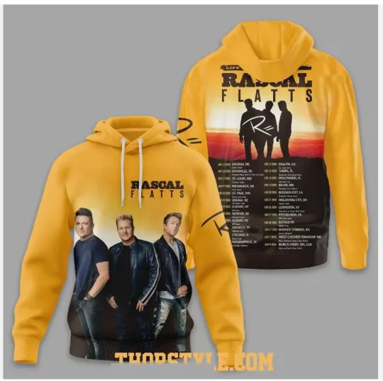 Discover Rascal Flatts 2026 LIFE IS A HIGHWAY Tour 2 Sided Hoodie 3D