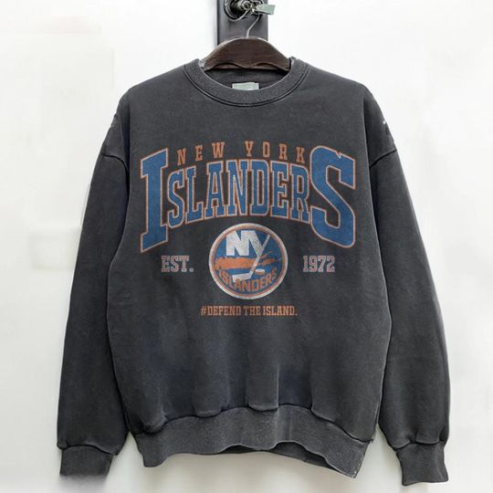 Discover Retro 90s New York Islanders Ice Hockey Team Comfort Color Sweatshirt, Vintage New York Hockey Team Crewneck, Ice Hockey Tshirt 191225DN14