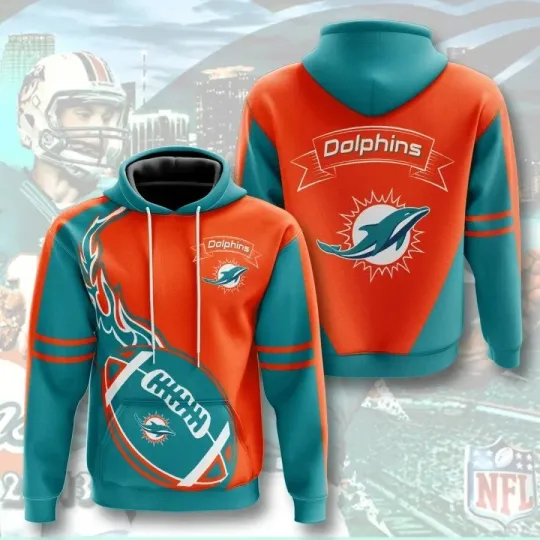 Discover Miami Football Team Dolphinss 3D Hoodie