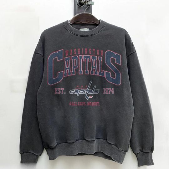 Discover Retro 90s Washington Capitals Ice Hockey Team Comfort Color Sweatshirt, Vintage Washington Hockey Team Crewneck, Ice Hockey Tshirt 191225DN9