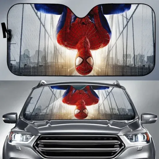 Discover Funny Spider-Man Auto Sun Shade Windshield Sunshade Car Sunshade