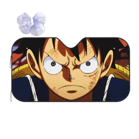 Luffy Anime Windshield Sunshade Zoro Eyes Vintage Car Front Windshield