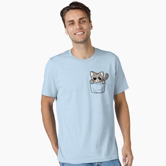 Discover Cute Gray Pocket Cat Essential T-Shirt