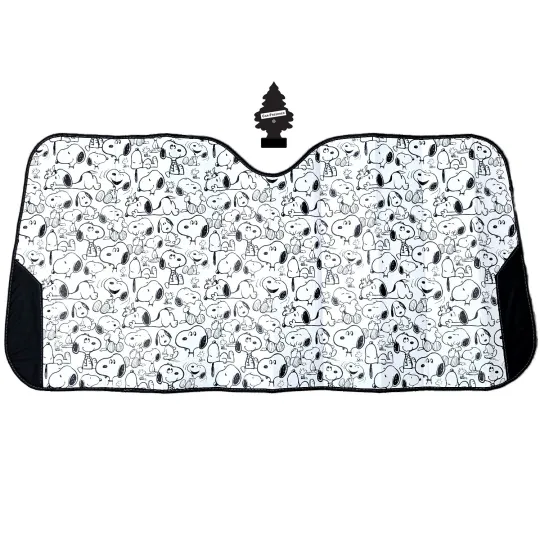 Discover Snoopy Expression Car Turck Sunshade with Little Tree Air Freshener 58" X 27.5"