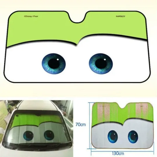 Discover Car Eyes Windscreen Sun Shade Cover Anti-UV Aluminium Foil Heat Blocking Green