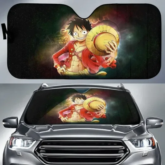 Discover Monkey D. Luffy Car Sun Shades One Piece Auto Sun Shades Windshield Sunshade