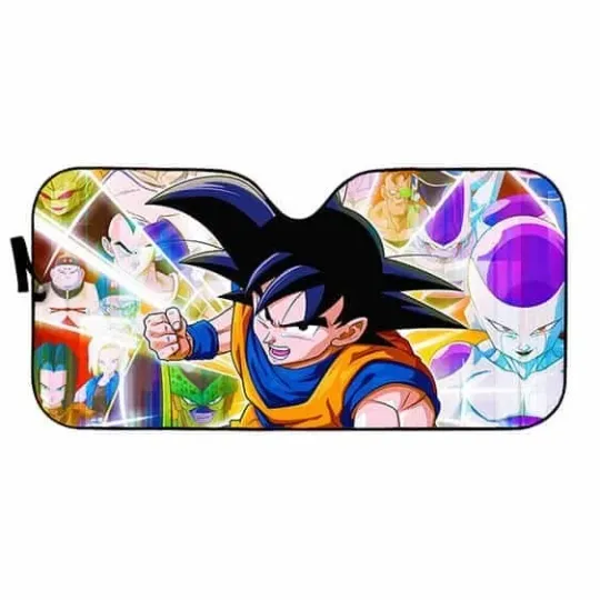 Dragon Ball Z Son Goku And The Villain Car Auto Sun Shades Windshield Sunshade