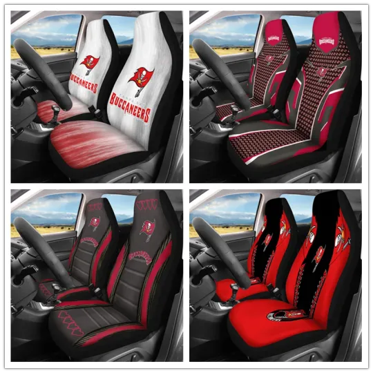 Car Seat Cover Seat Protector 2Pc for Tampa Bay Buccaneers.