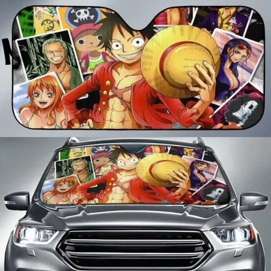 Discover Monkey D. Luffy One Piece Car Sun Shades Anime Sun Shades Windshield Sunshade