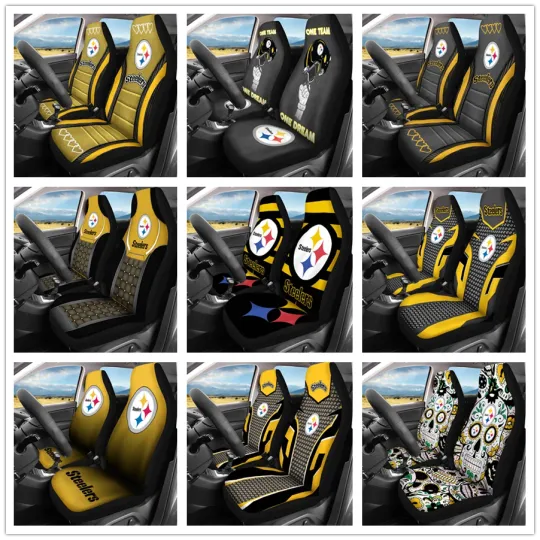Discover Car Seat Cover Personalized Nonslip Seat Protector 2Pc for Pittsburgh Steeler