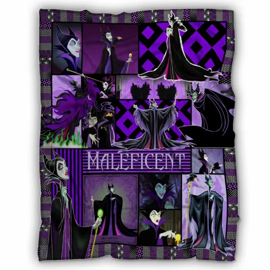 Maleficent Queen Blanket, Sleeping Beauty Fleece, Villain Movie Witch