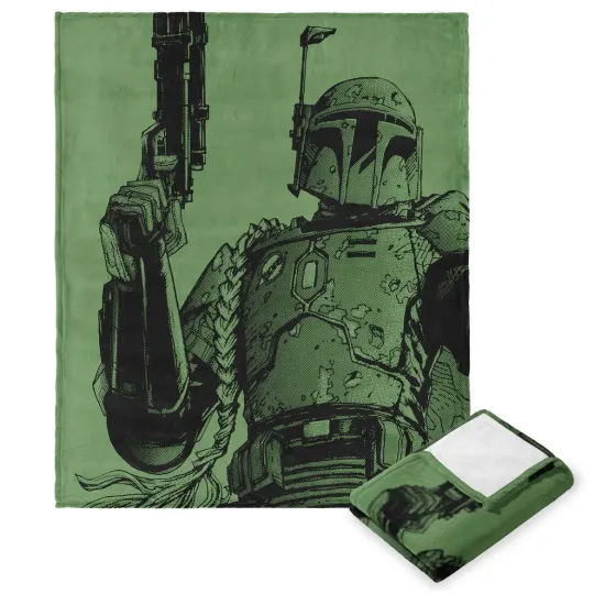 Disney Star Wars Classic Comic Books Boba Fett Cozy Fleece Blanket