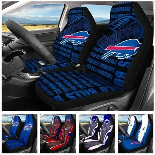 Discover Buffalo Football Car Seat Cover Personalized Nonslip Seat Protector 2Pc