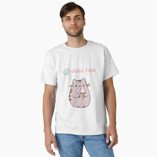 Discover Cute Cat Eating Icecream  Classic T-Shirt