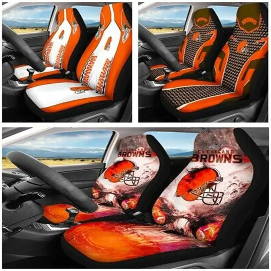 Discover Cleveland Football Car Seat Cover Personalized Nonslip Seat Protector 2Pc