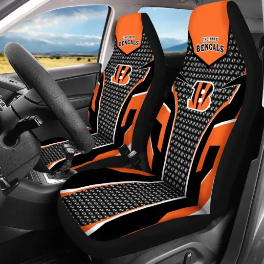 Discover Car Seat Cover Personalized Nonslip Seat Protector 2Pc with Cincinnati Bengals