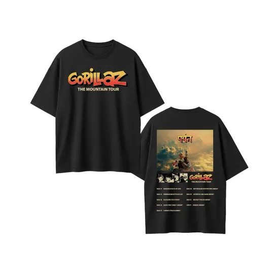 Discover Gorillaz the Mountain Tour 2026 Unisex T-Shirt