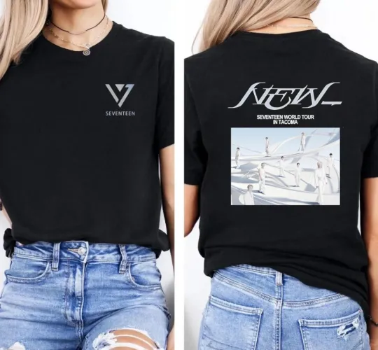 Discover Seventeen Nw Tour 2025 SVT US Kpop Logo Vintage Concert Outfit Gift T-shirt