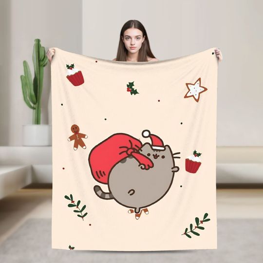 Discover Pusheens Cat Plush Throw Blanket for Kids, Birthday Gift