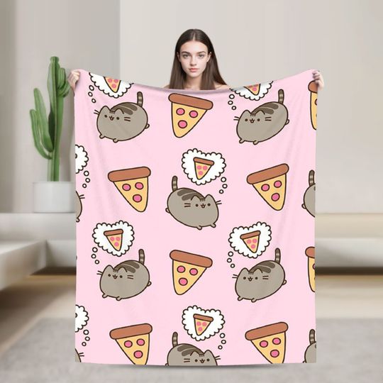 Discover Pusheens Cat Merch Throw Blanket Warm
