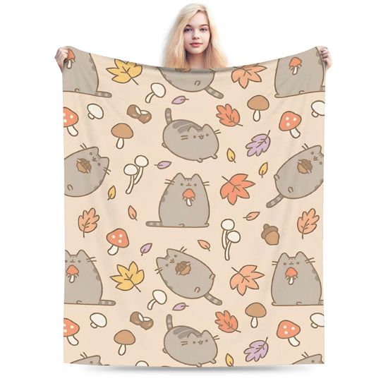 Cozy Pusheen the Cat Blanket - Throw for Couch and Bed Decor