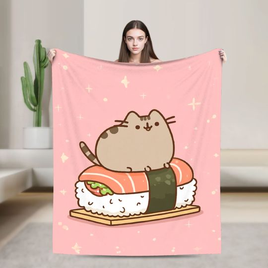 Discover Pusheens Cat Blanket Super Soft Throw Blanket for Autumn Indoor and Outdoor Use