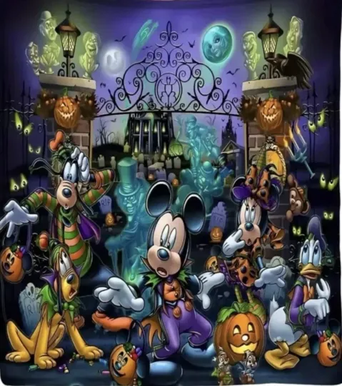 Discover Disney Halloween Mickey And Friends Blanket, Disney Halloween Fleece Blanket