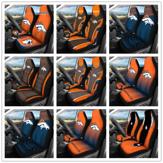 Discover Car Seat Cover Seat Protector 2Pc with Denver Broncos