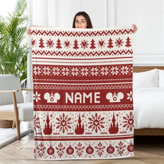Discover Personalized Disney Mickey And Friends Santa Christmas Cozy Fleece Blanket