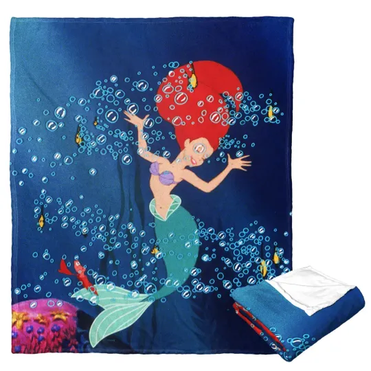 Discover Disney The Little Mermaid Life Is The Bubbles Cozy Fleece Blanket