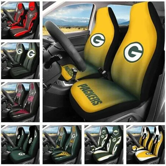 Discover Green Bay Football Car Seat Cover Seat Protector 2Pc