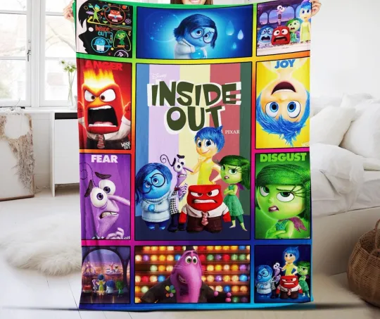 Discover Disney Inside Out Fleece Blanket, Inside Out Blanket, Inside Out Fleece Blanket