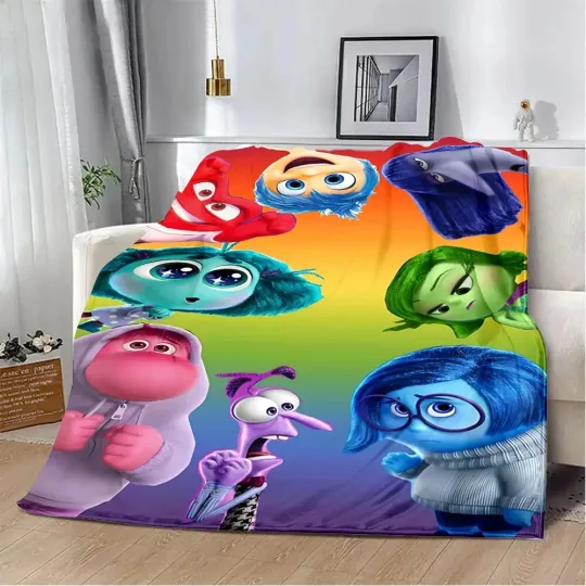 Discover Inside Out2 Movie Cartoon Blanket, Opposition Fleece Blanket