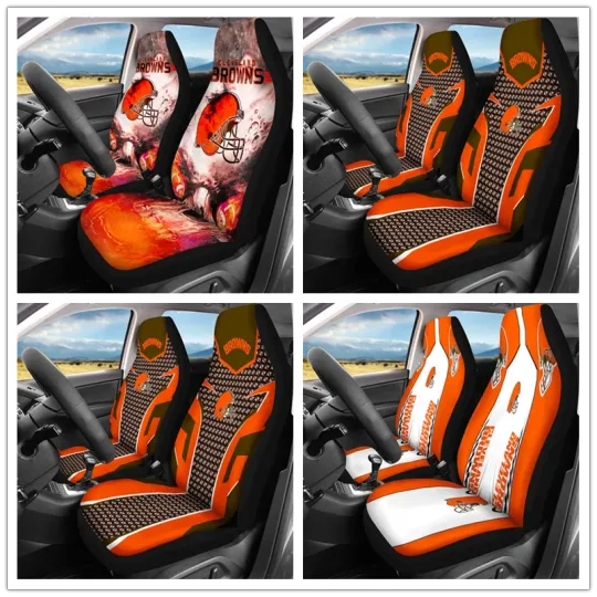Discover Car Seat Cover  Seat Protector 2Pc with Cleveland Browns