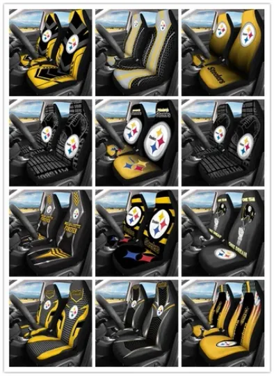 Discover 2021 Pittsburgh  Football 2Pc Car Seat Cover