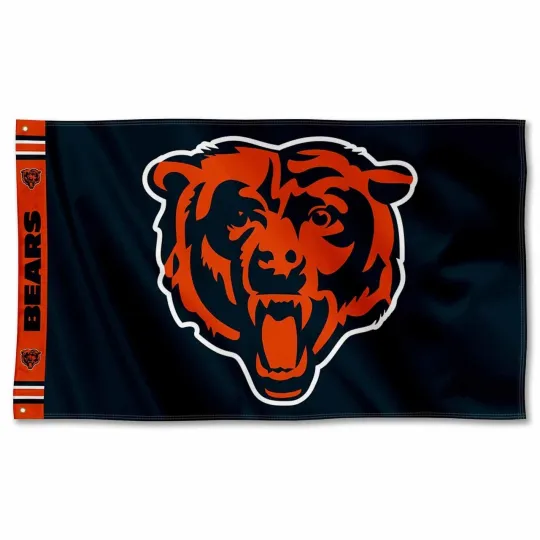 Chicago Bears Football Team & Name Logo Flag