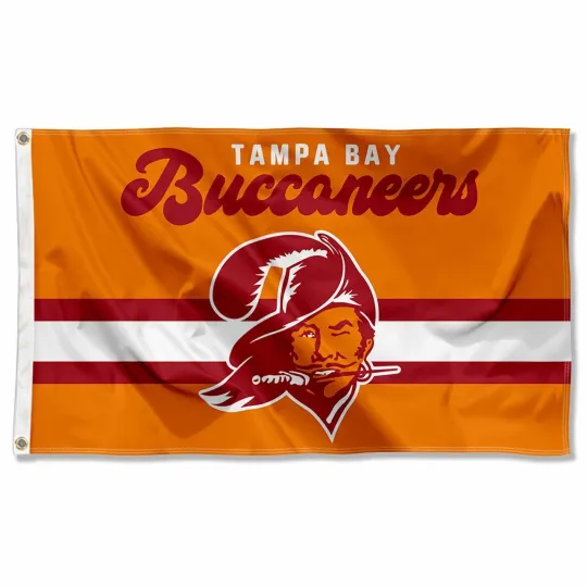 Tampa Bay Buccaneers Football Flag ft Classic Logo Retro Banner