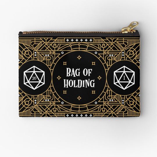 Discover Polyhedral Dice Bag of Holding Tabletop RPG Gaming Zipper Pouch