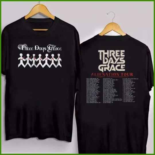 Discover Three Days Grace Alienation Tour 2026 North America Cities Dates 2 Sided T-Shirt