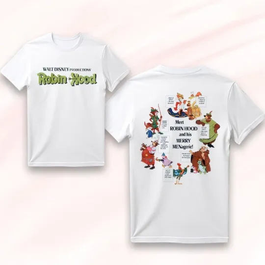 Discover Disney Robin Hood Title 2025 Two Sided T-Shirt