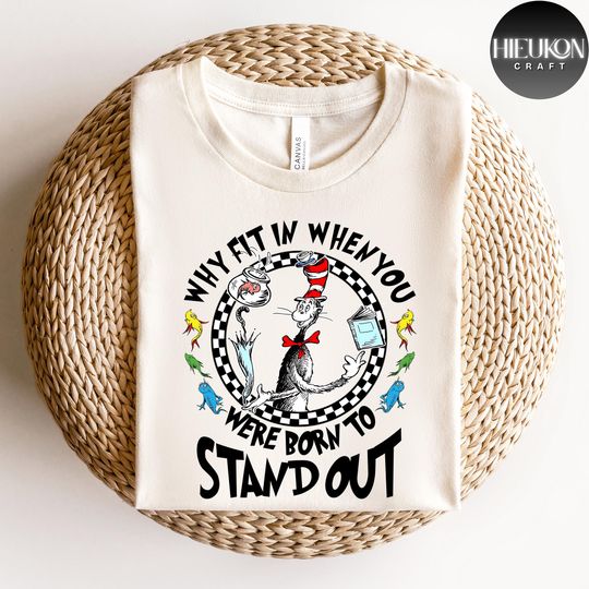 Discover Checkered Reading Week T-Shirt, Why Fit In When You Were Born To Stand Out Shirt, Cute Animal Book Characters Tee For Kids, Teacher Life Tee