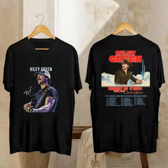 Discover Tour 2026 Riley Green Cowboy As It Gets Shirt