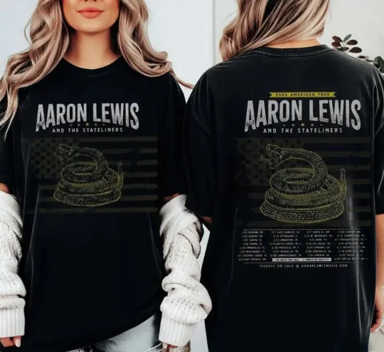 Discover Aaron Lewis Stateliners 2026 American Tour T-shirt