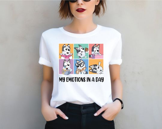Discover My Spirit Animal Muffin My Emotions in a Day Shirt Blue Dog Family Shirt Muffin Heeler Tee Blue Dog Family Matching Shirts Funny Toddler Tee