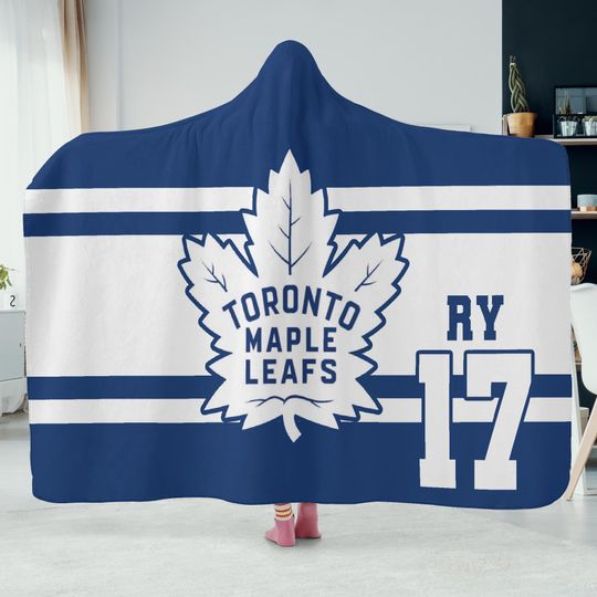 Discover Custom Name Hockey Hooded Blanket, White Cozy Wearable Throw, Personalized Hockey Fan Gift for Supporters