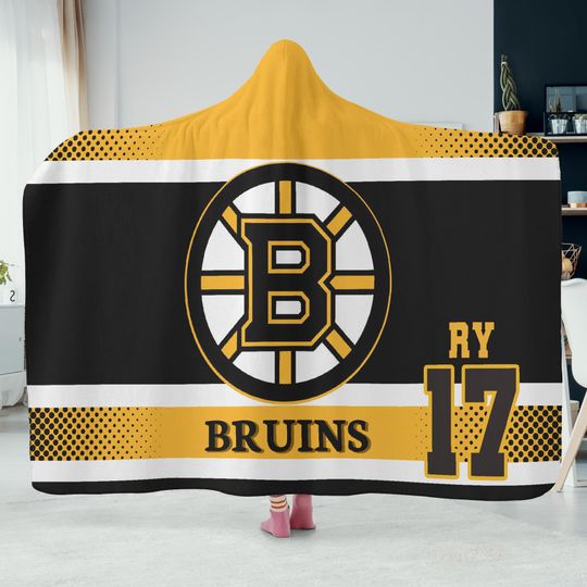 Discover Wearable Hooded Blanket Custom Name Hockey Fan, Ultra Soft Plush Throw, Personalized Boston Sports Gift