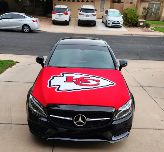 Kansas City Chiefs Auto Hood Cover Football Flags