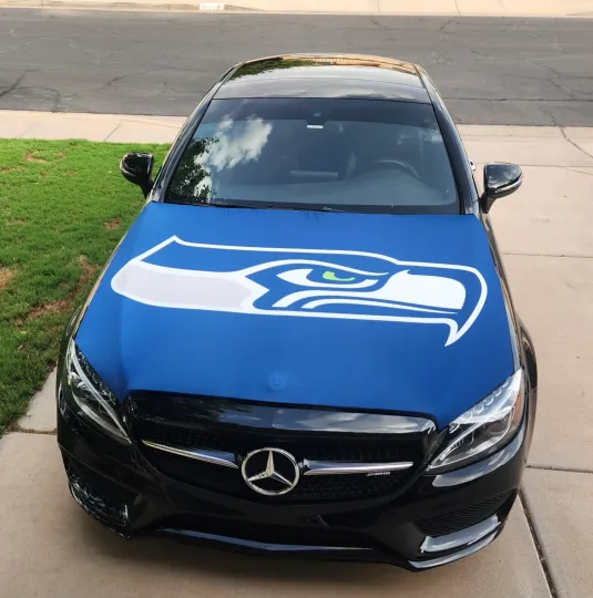 Discover Seattle Seahawks Auto Hood Cover