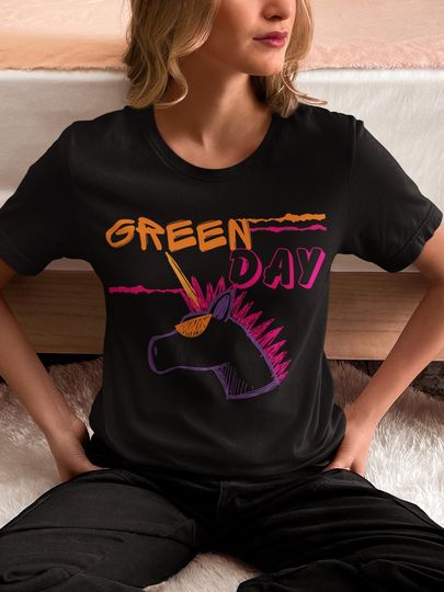 Green Day Band Tee, Neon Unicorn, Retro Rock Shirt