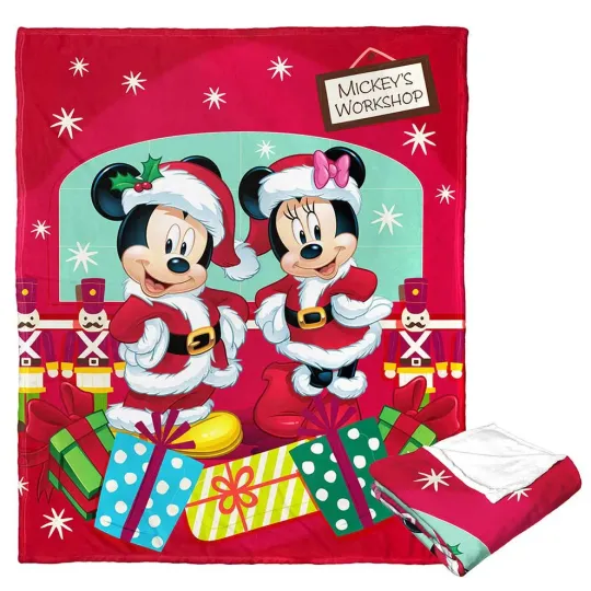 Discover Disney Mickey Mouse Mickey Workshop Christmas Cozy Fleece Blanket